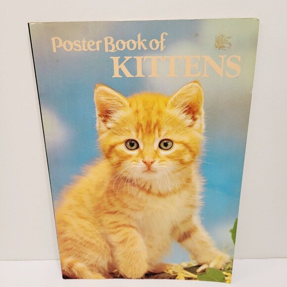 Vtg 1982 Poster Book of Kittens 24pages 10 x 14.5 Gray White Tabby Poster Prints - Picture 1 of 8